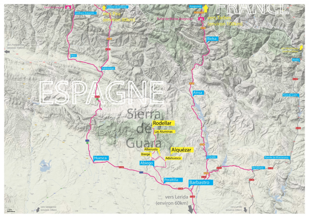 Carte de la Sierra de Guara par Le sens de l'eau